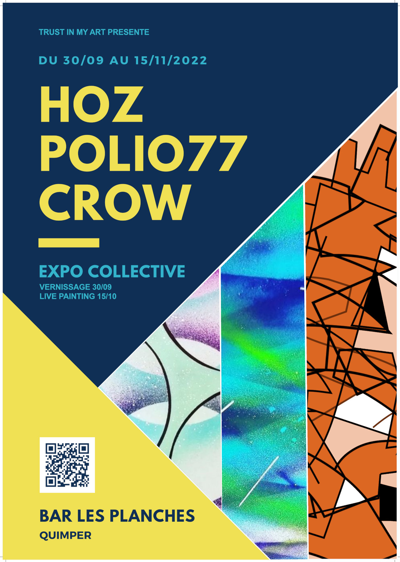 Exposition collective HOZ x POLIO77 x CROW