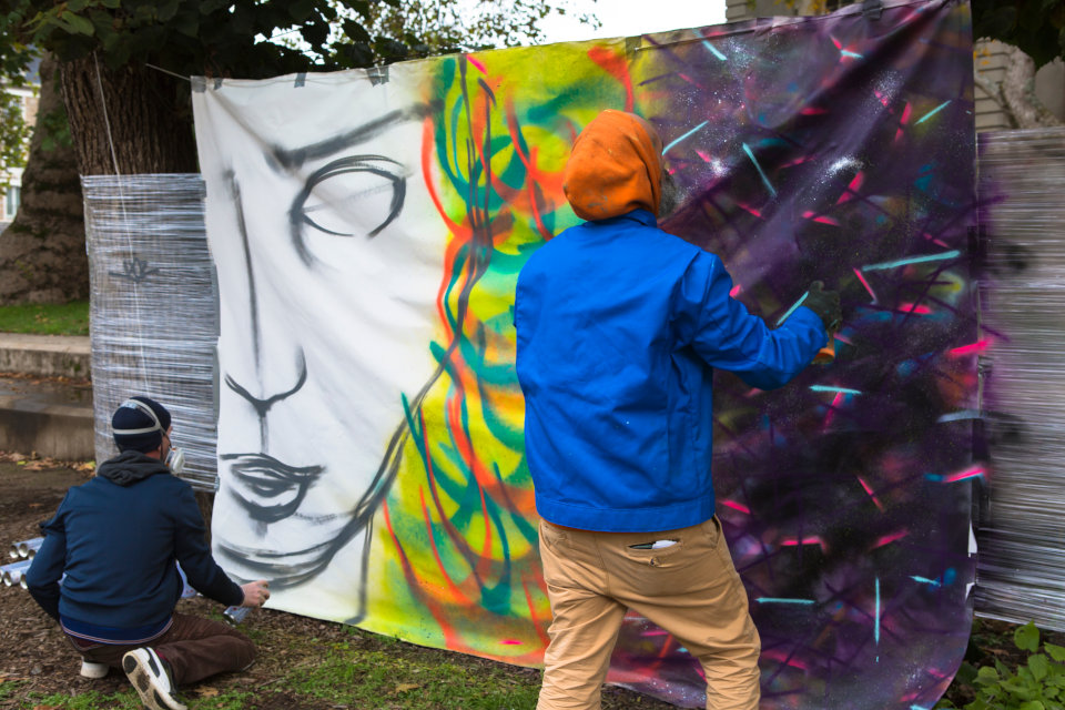 Fresque street-art Restos du cœur Quimper